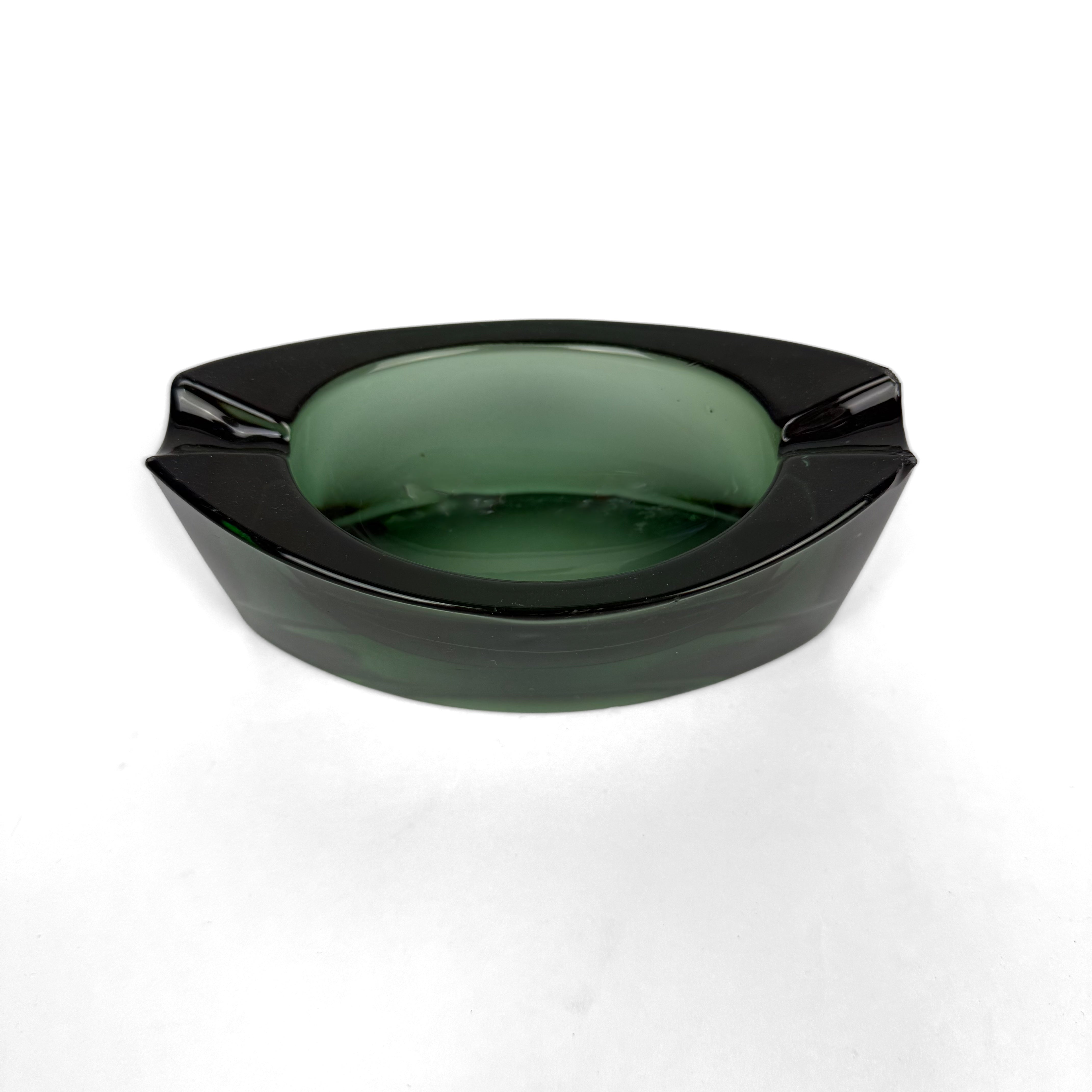 Crystal Green Glass Ash Tray