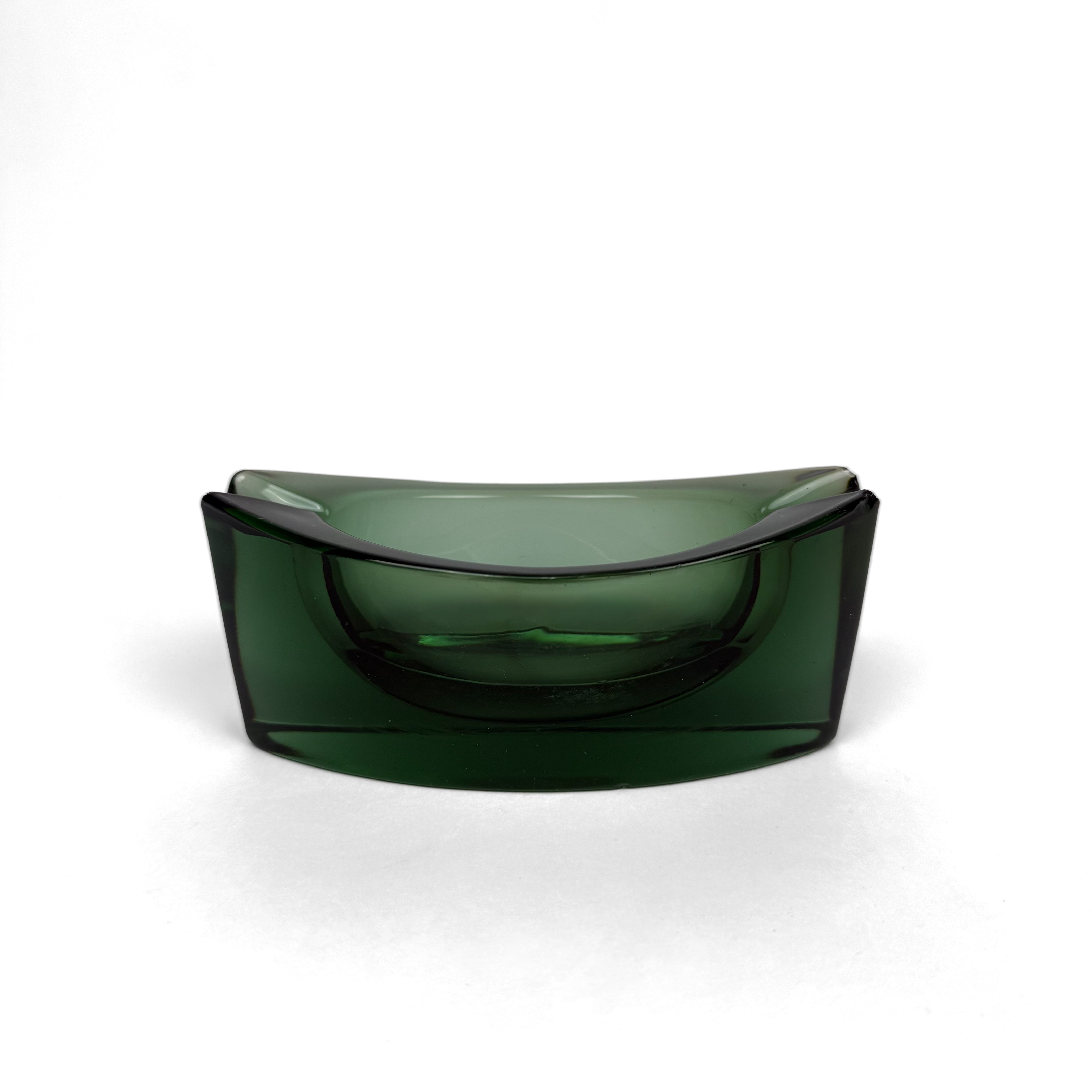Crystal Green Glass Ash Tray