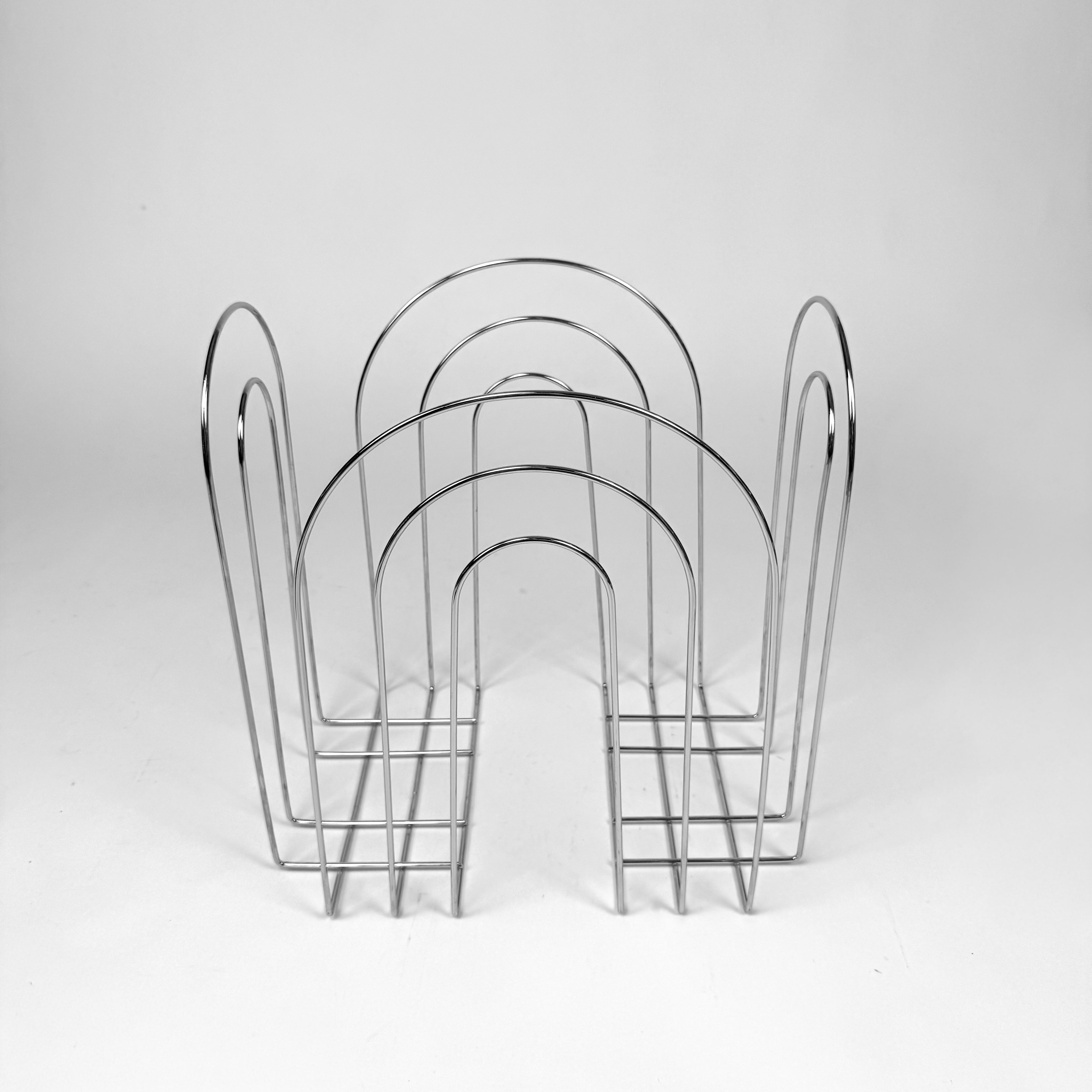 Mid Century Chrome Magazine Rack