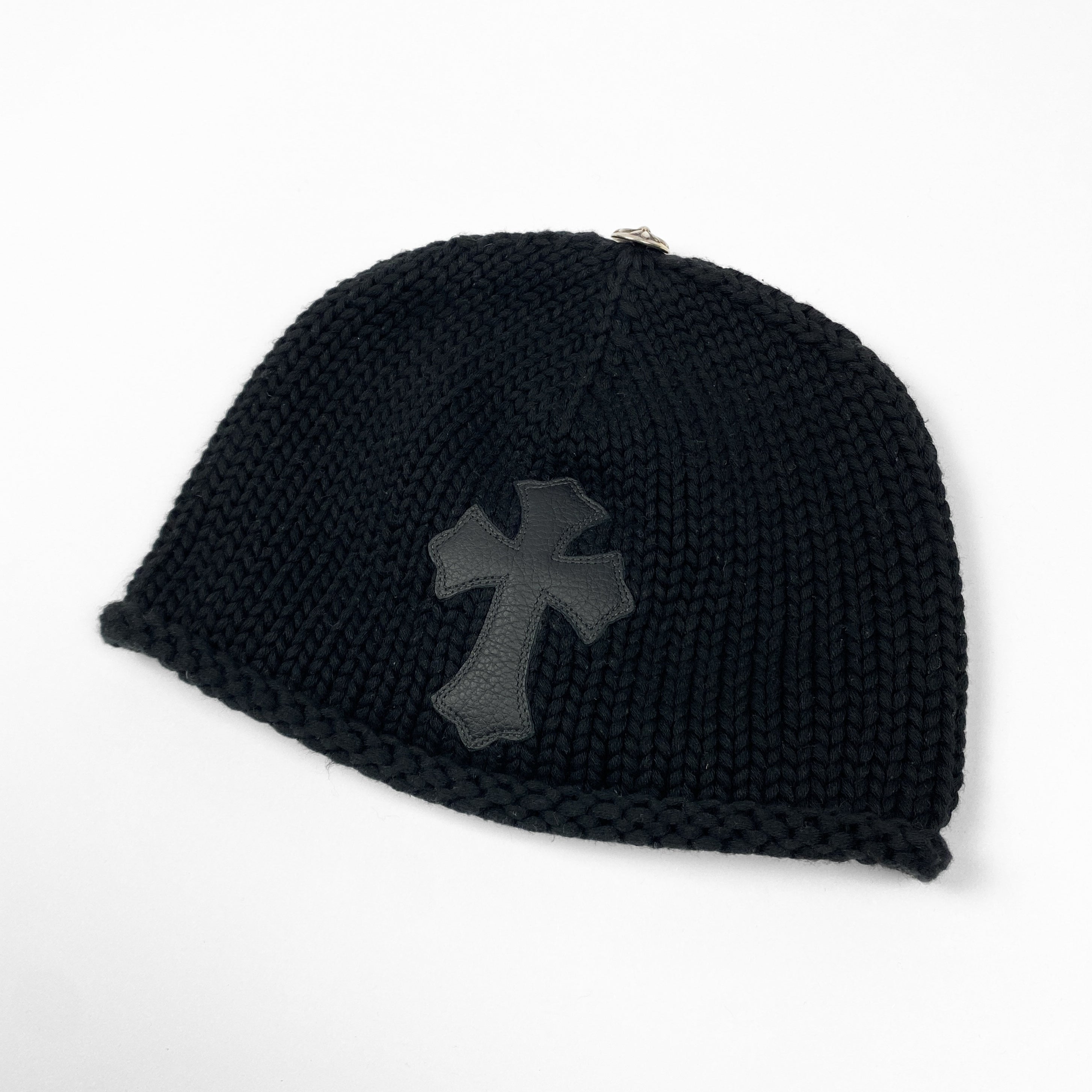 Chrome Hearts Leather Cross Knit Beanie