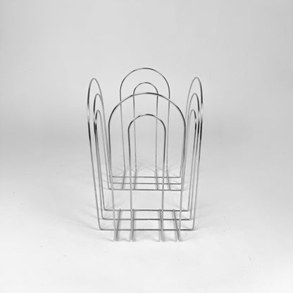 Mid Century Chrome Magazine Rack