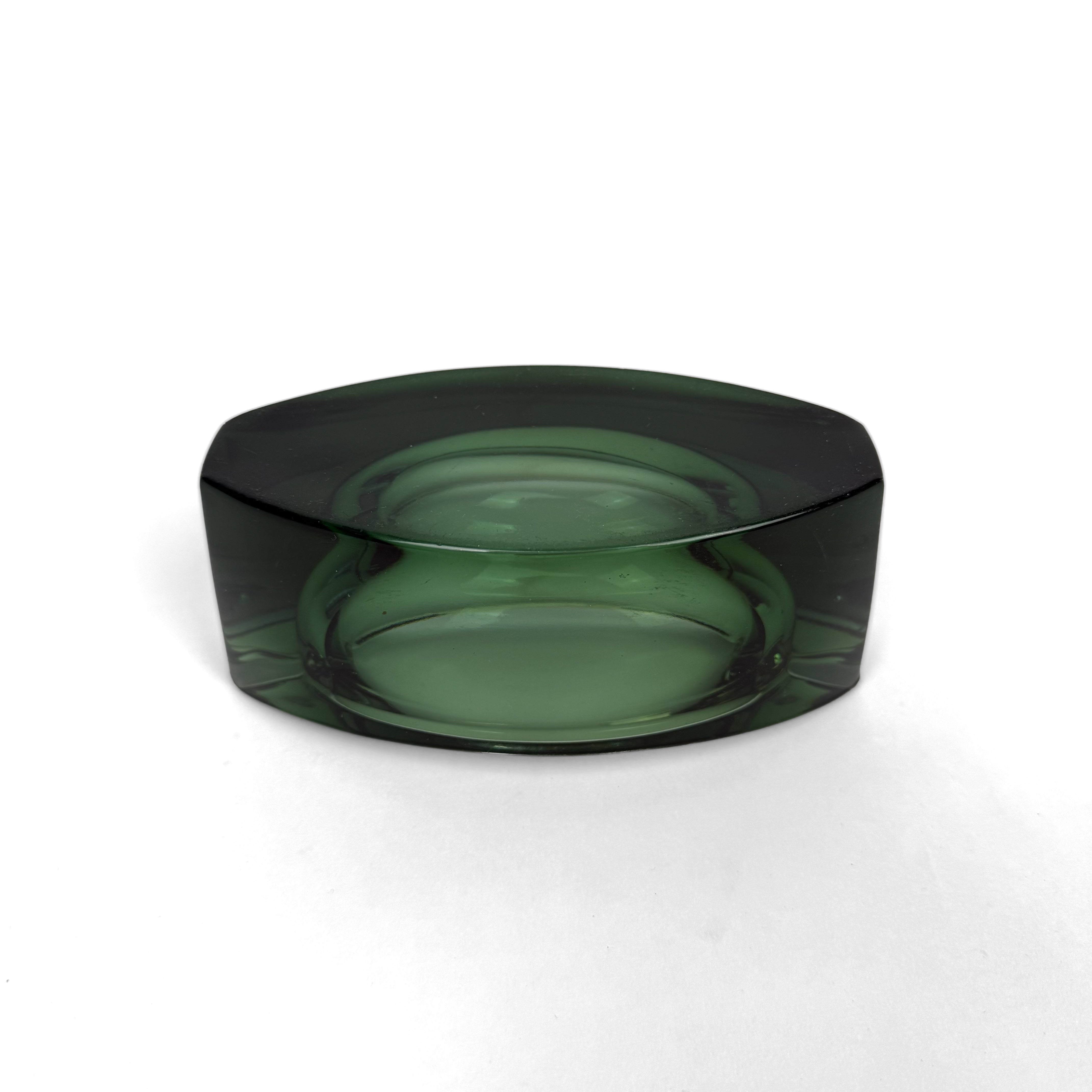 Crystal Green Glass Ash Tray