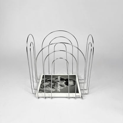 Mid Century Chrome Magazine Rack