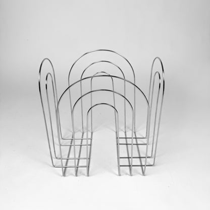 Mid Century Chrome Magazine Rack