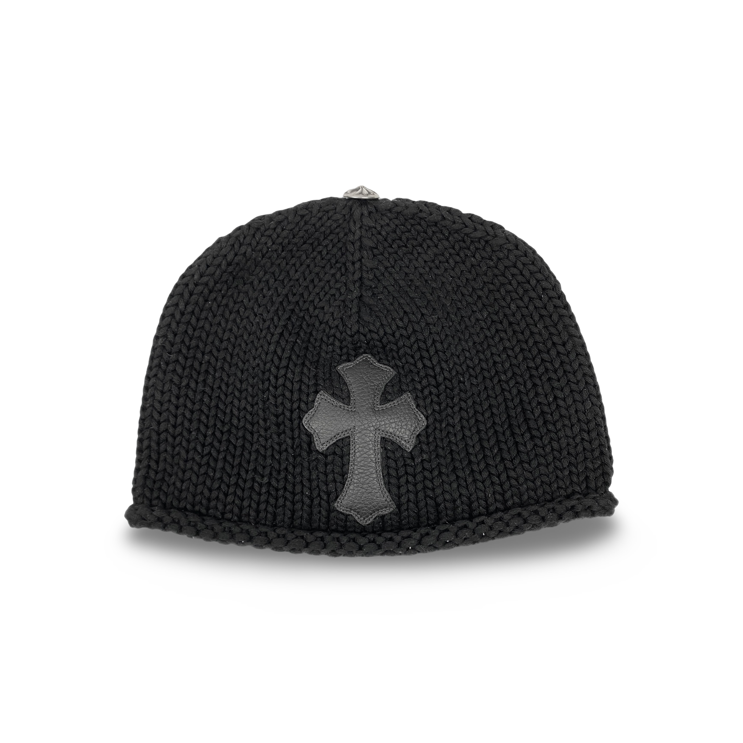 Chrome Hearts Leather Cross Knit Beanie