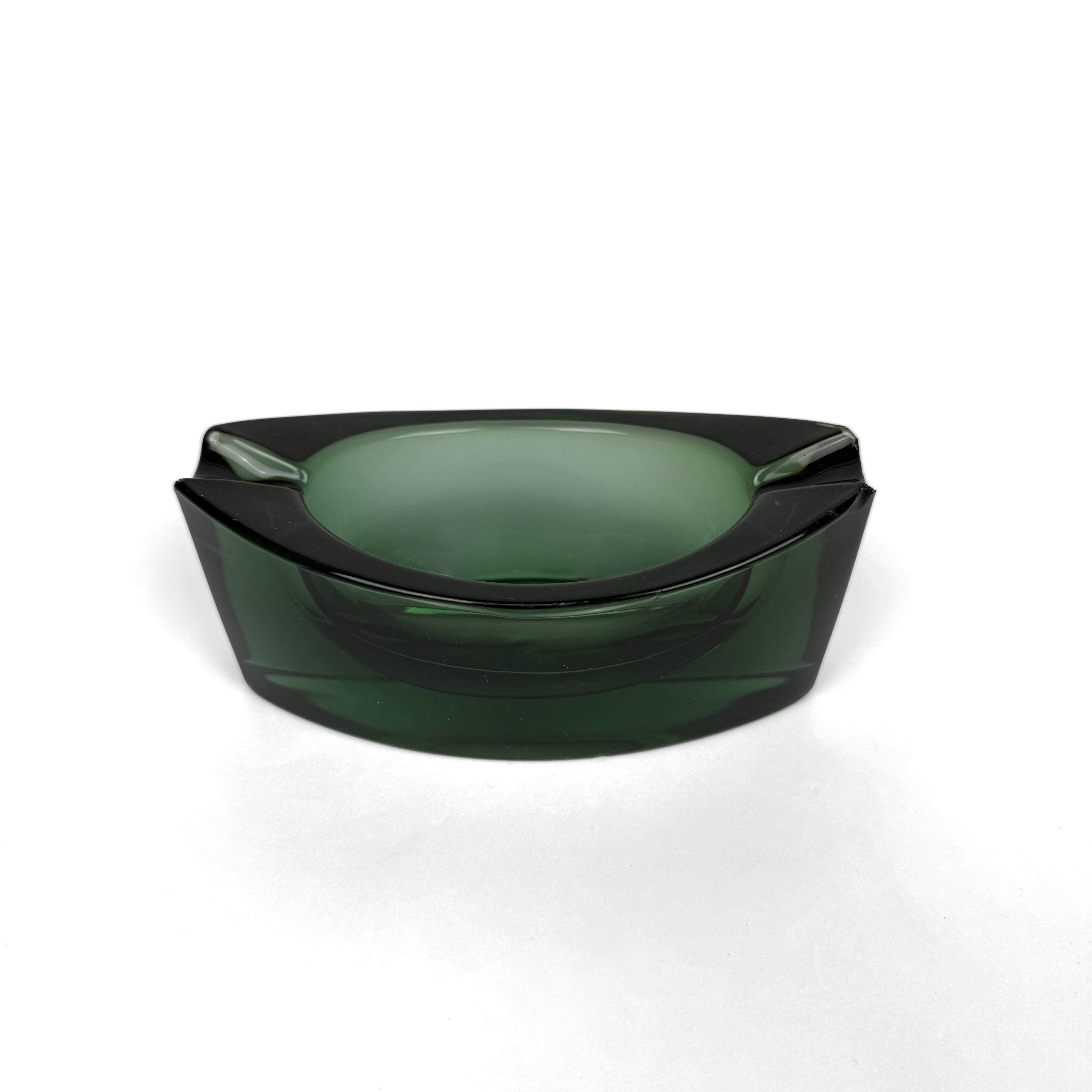 Crystal Green Glass Ash Tray